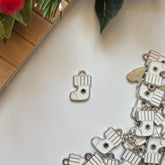 White Christmas Stocking Enamel Craft Charm